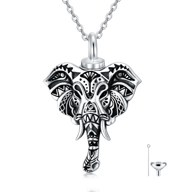 Sterling Silver Elephant Urn Necklace for Ashes-3