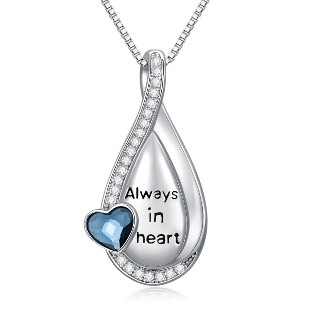 Sterling Silver Crystal Infinity Symbol Urn Necklace for Ashes with Engraved Word-3