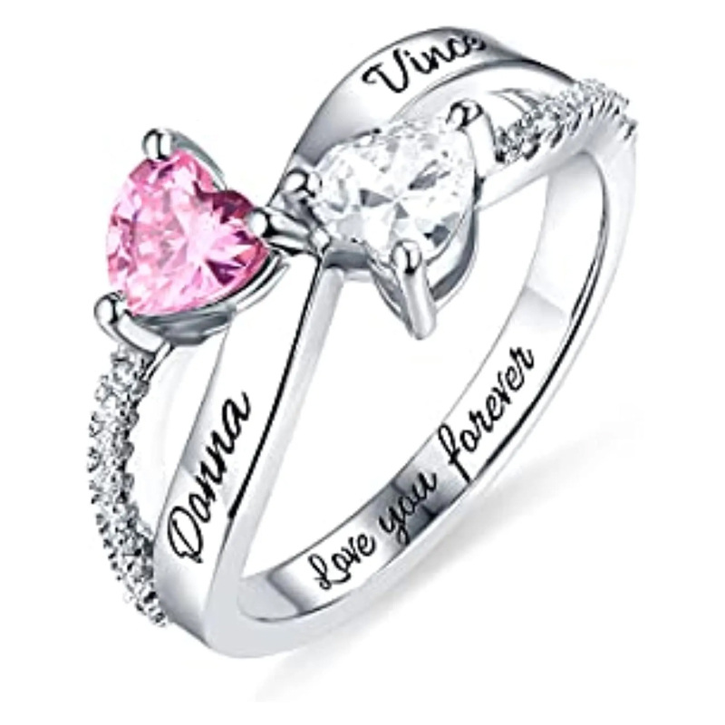 Sterling Silver Cubic Zirconia Personalized Birthstone Ring