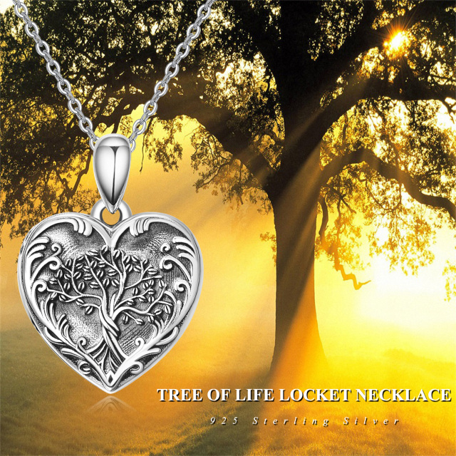 Collana con medaglione personalizzato con foto a forma di cuore in argento sterling personalizzato-3