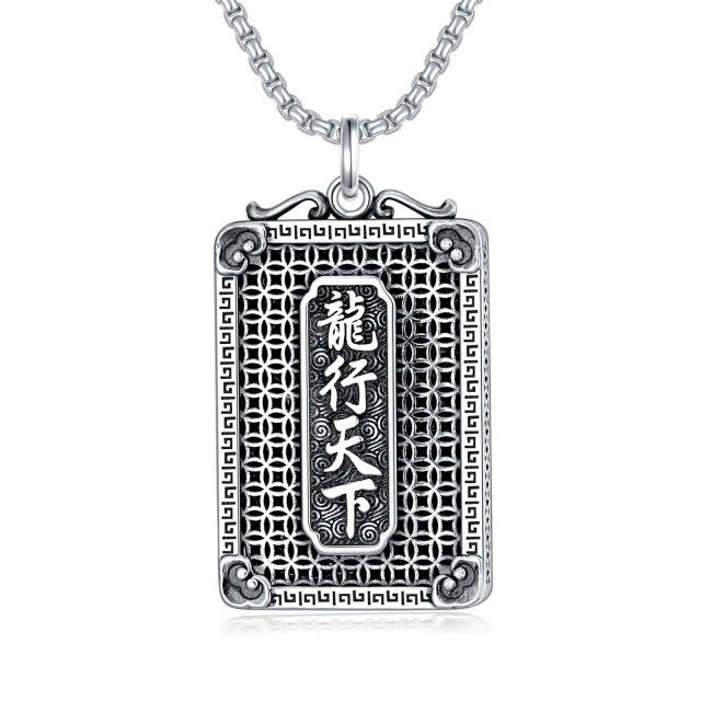 Collier en argent sterling avec pendentif dragon pour hommes-2