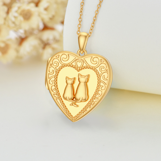 10K Gold Heart Pendant Necklace-2