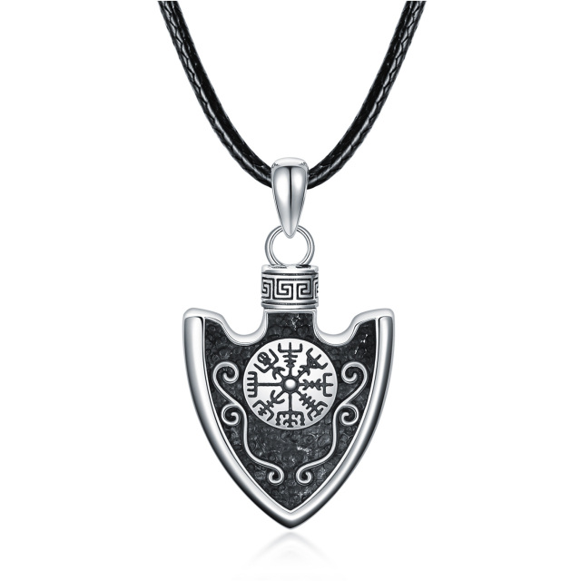 Sterling Silver Viking Rune Urn Necklace for Ashes for Men-0