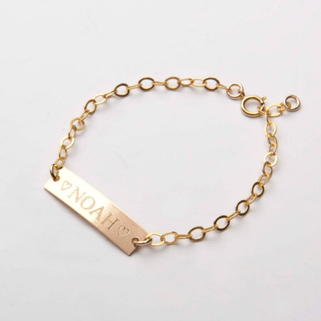 Sterling Silver with Yellow Gold Plated Personalized Classic Name Identification Bracelet-2