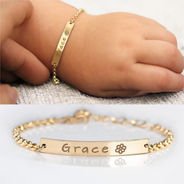 Sterling Silver with Yellow Gold Plated Personalized Classic Name Identification Bracelet-2