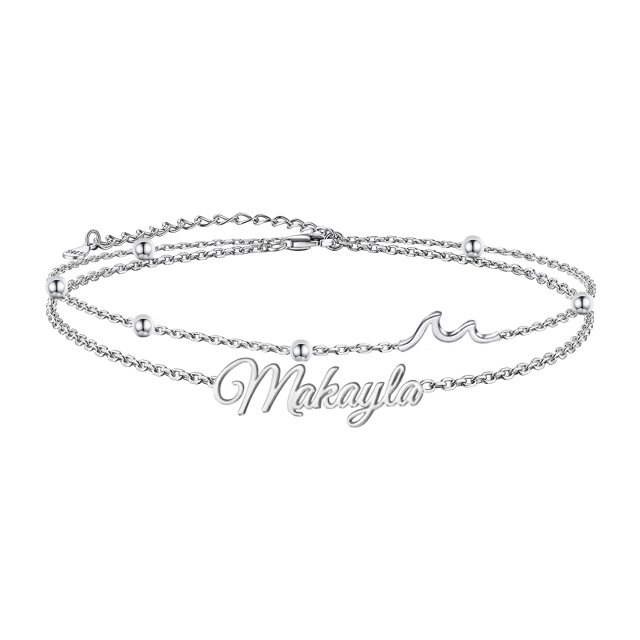 Pulsera de tobillo en capas con nombre personalizado y piedra natal de corazón en plata de ley 925-Copia-PSe2-0