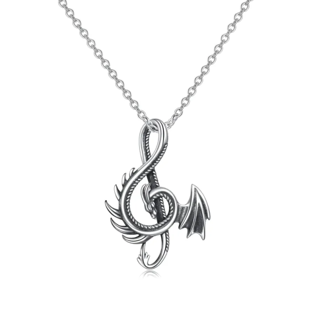 Collier avec pendentif dragon en argent-0