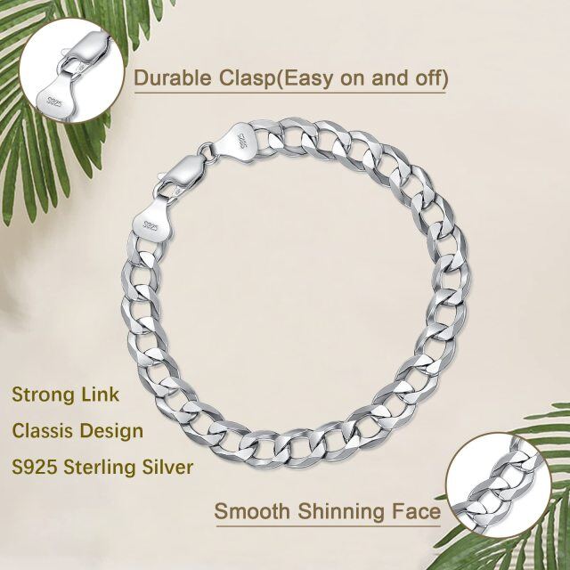 Sterling Silver Curb Link Chain Bracelet-2