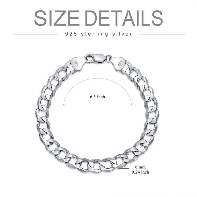 Sterling Silber Curb Link Kettenarmband-3