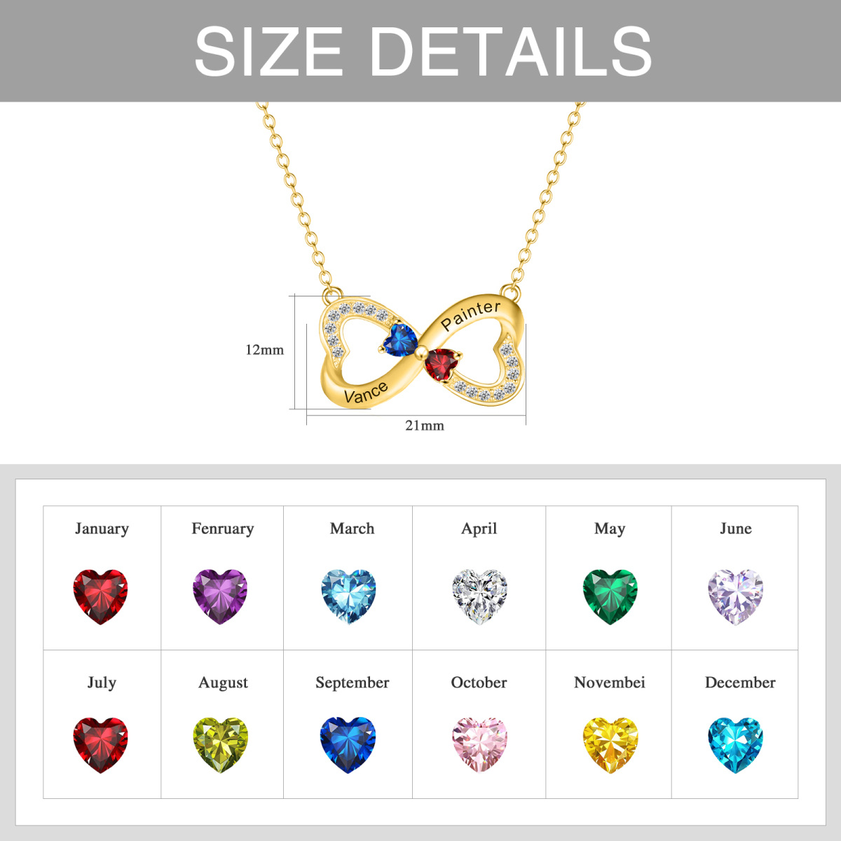 10K Yellow Gold Plated Circular Shaped Cubic Zirconia Infinite Symbol Pendant Necklace-4