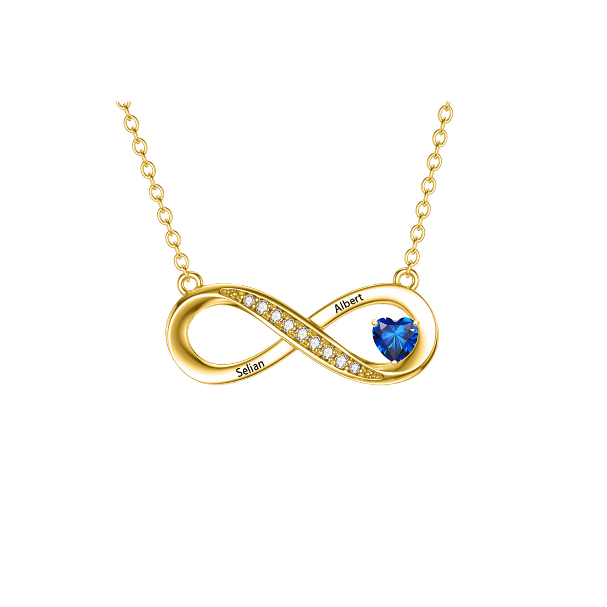 Collier en or 10K avec pendentif symbole infini en zircone cubique de forme circulaire-1