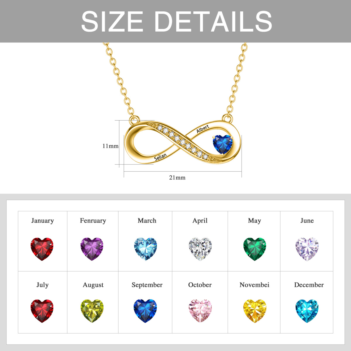 10K Gold Circular Shaped Cubic Zirconia Infinite Symbol Pendant Necklace-4