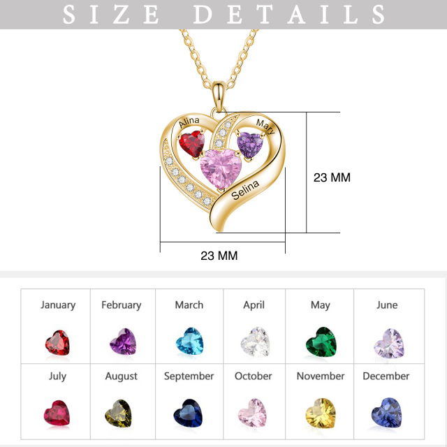 10K Gold Cubic Zirconia Heart Pendant Necklace-2