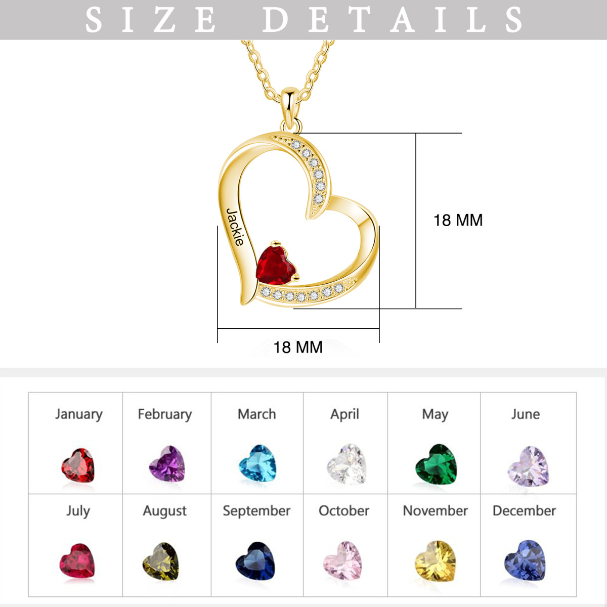 10K Gold Cubic Zirconia Heart Pendant Necklace-3