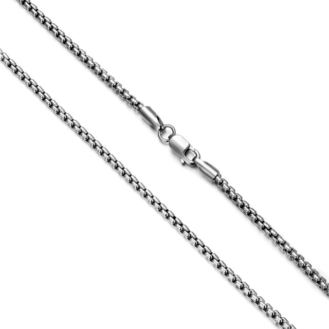 Sterling Silver Box Chain Necklace-0