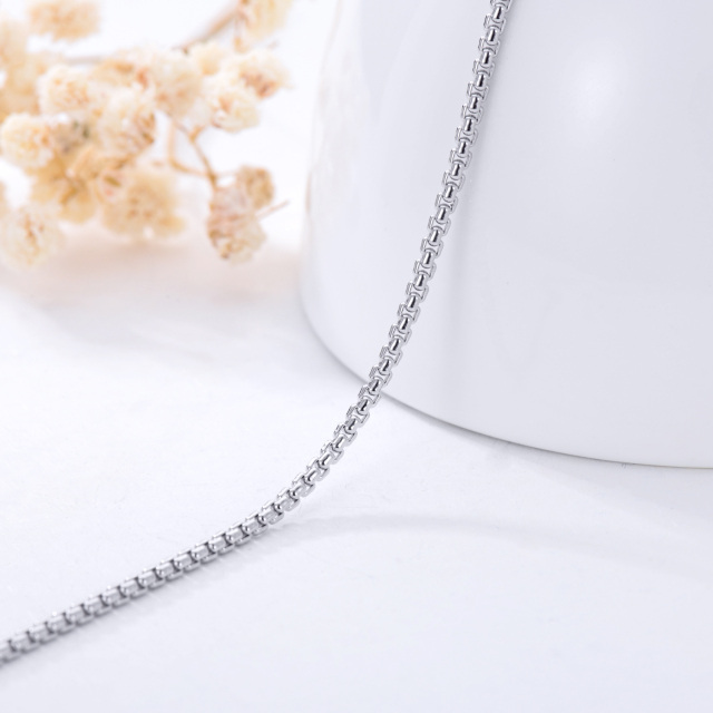 Sterling Silver Box Chain Necklace-4