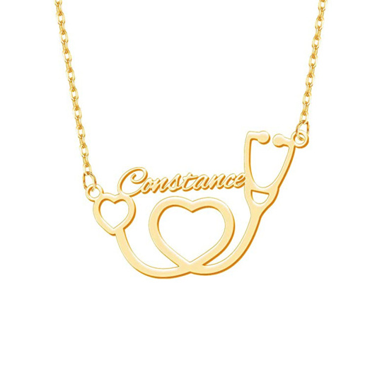 10K Gold Personalized Classic Name Pendant Necklace