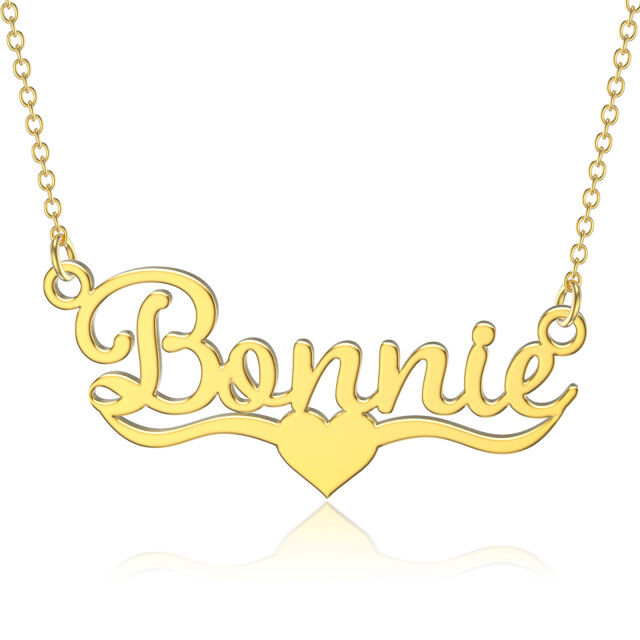 Collana con ciondolo classico personalizzato con nome in oro 10K-1