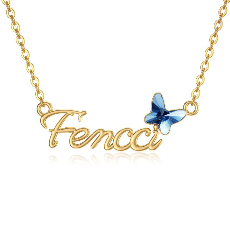 10K Gold Butterfly Pendant Necklace