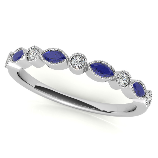 Prata esterlina Moissanite redonda Gravação personalizada e anel de noivado de casal-2