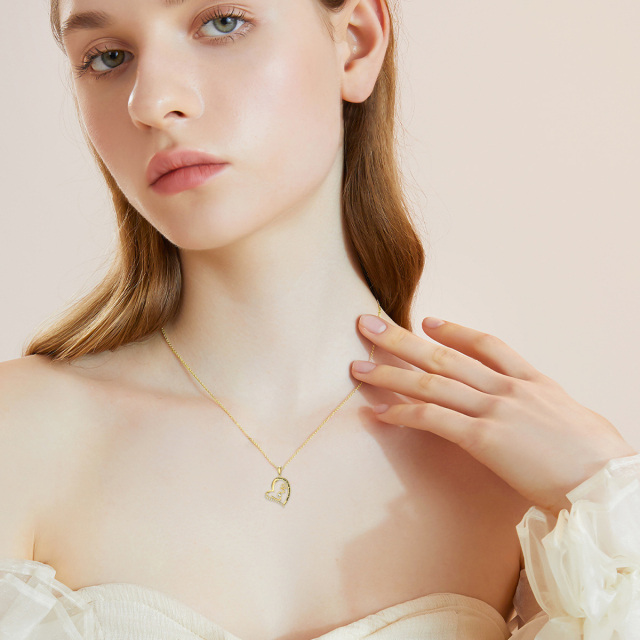 Collar de oro de 10 quilates con forma circular de cristal personalizado piedra de nacimie-2