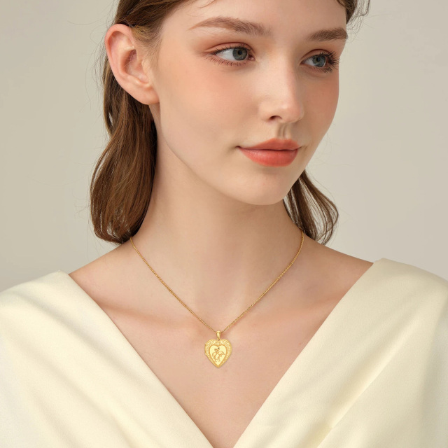Collar Colgante Foto y Corazón Personalizado Oro 10K-4