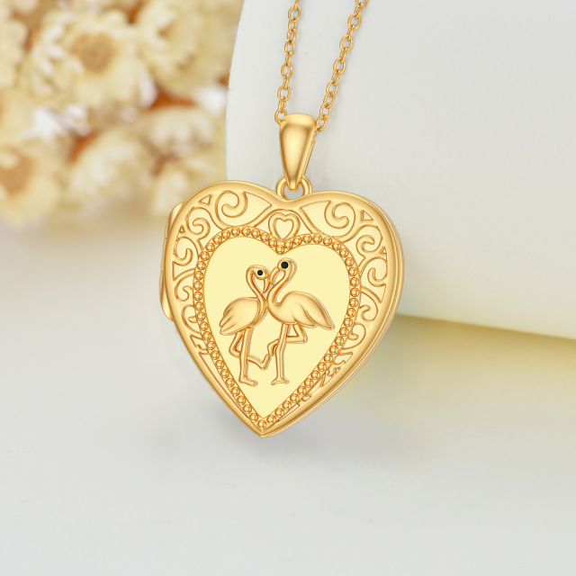 10K Gold Personalized Photo & Heart Pendant Necklace-2