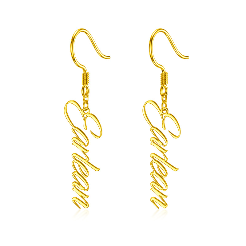 10K Gold Personalized Classic Name Drop Earrings