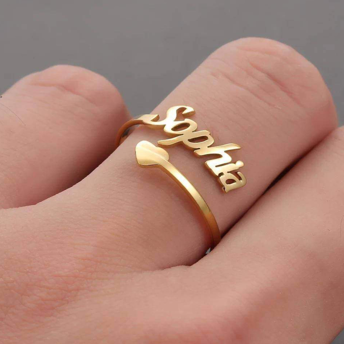 10K Gold Personalisierter Klassischer Namensring-3