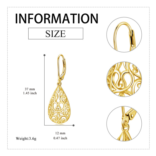Boucles d'oreilles pendantes en argent sterling et plaqué or jaune-4