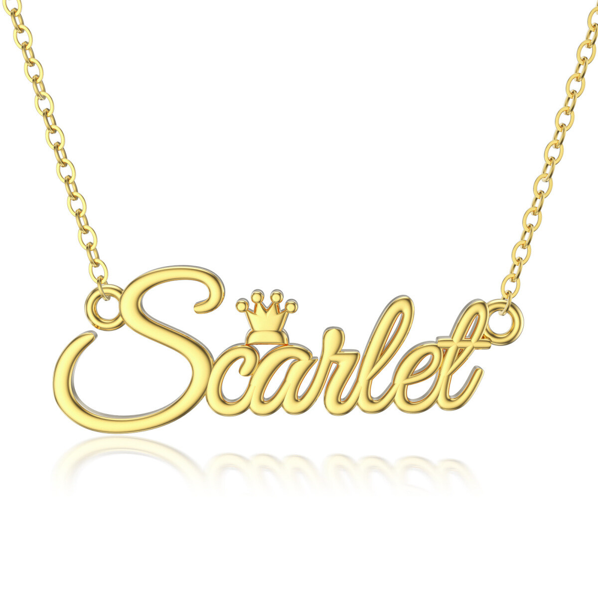 14K Gold Circular Shaped Personalized Classic Name Pendant Necklace-1