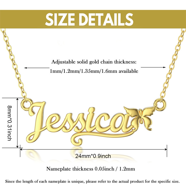 14K Gold Circular Shaped Personalized Classic Name Pendant Necklace-4