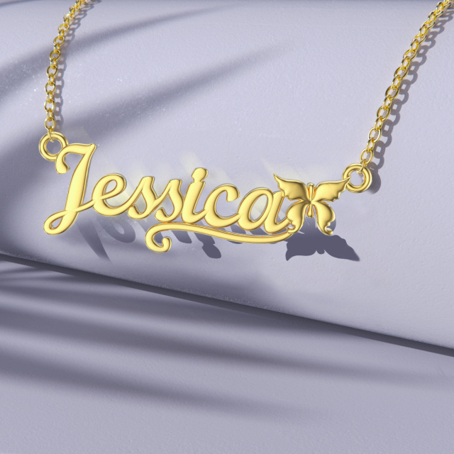 14K Gold Circular Shaped Personalized Classic Name Pendant Necklace-3
