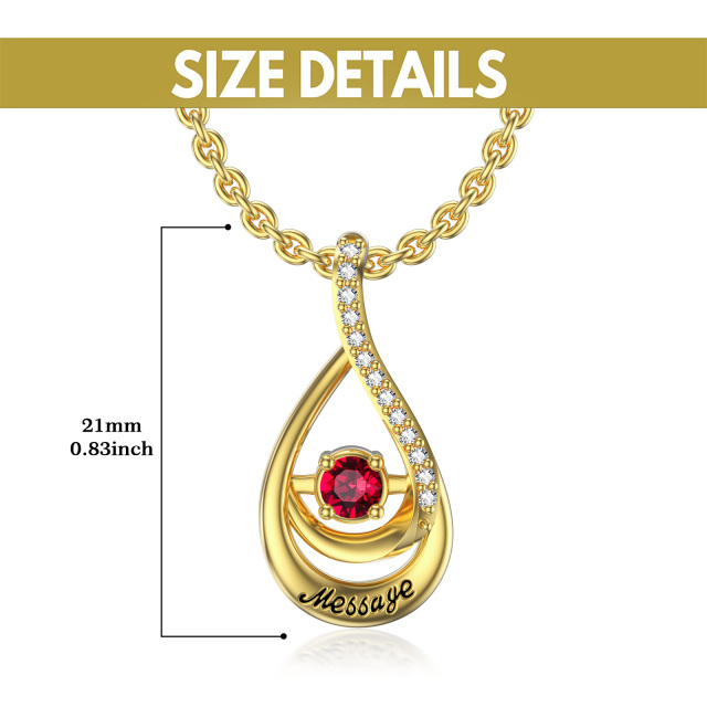10K Gold Heart Shaped Cubic Zirconia Personalized Birthstone Pendant Necklace-3