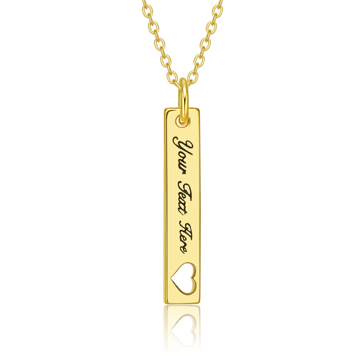 10K Oro Personalizado Birthstone Bar Collar-1