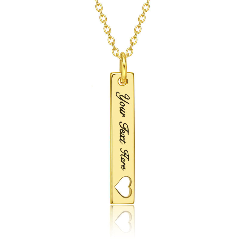 10K Gold Personalized Birthstone Bar Necklace