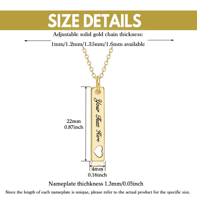 10K Oro Personalizado Birthstone Bar Collar-2