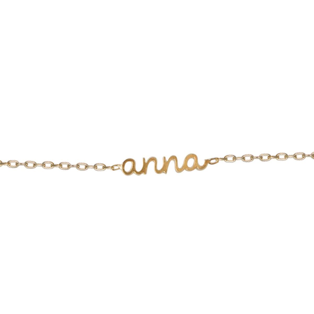 Pulsera Colgante con Nombre Clásico Personalizada en Oro de 10K-1