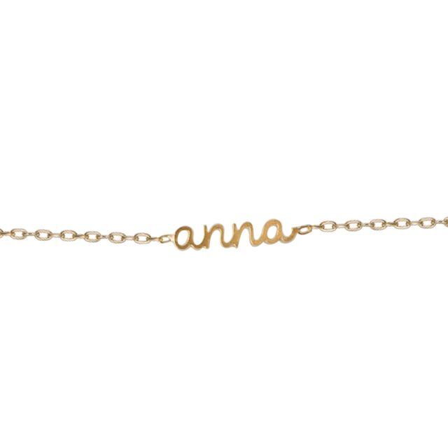 10K Gold Personalized Classic Name Pendant Bracelet-0