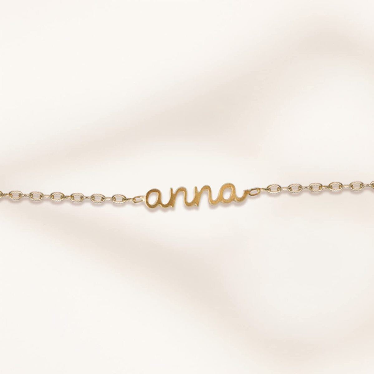 10K Gold Personalized Classic Name Pendant Bracelet-3