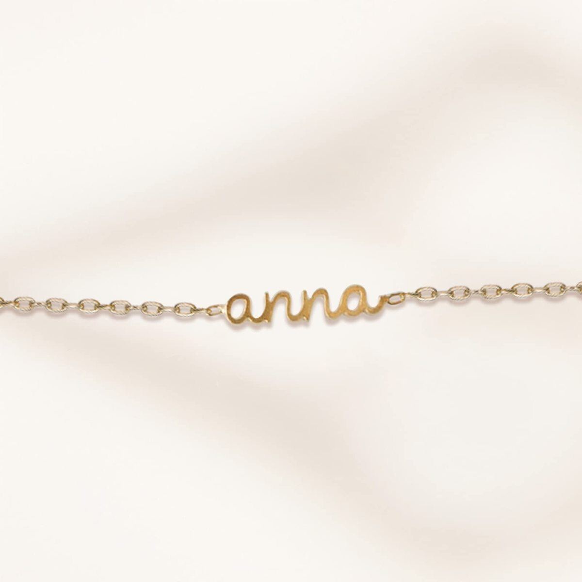 Pulsera Colgante con Nombre Clásico Personalizada en Oro de 10K-3