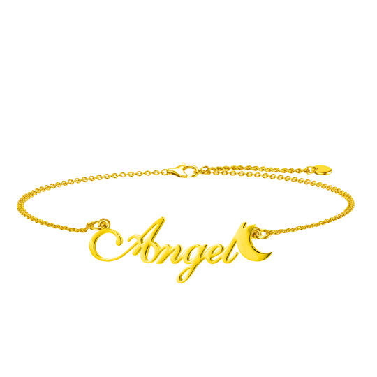 10K Gold Personalized Classic Name Pendant Bracelet