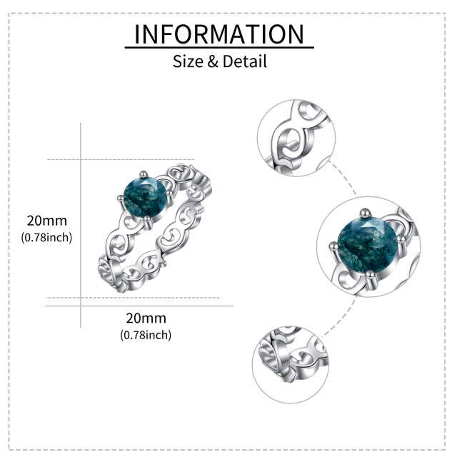 Anello a cerchio in argento sterling con agata-6