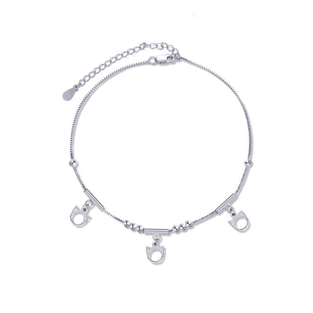 Cat Anklets for Women 925 Sterling Silver Cat Jewelry Gifts for Women Girls-0