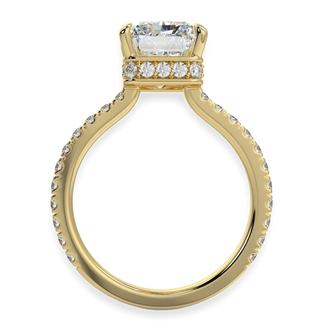 Plata de ley con baño de oro amarillo Moissanite Anillo de compromiso para pareja y madre y hermanas-3