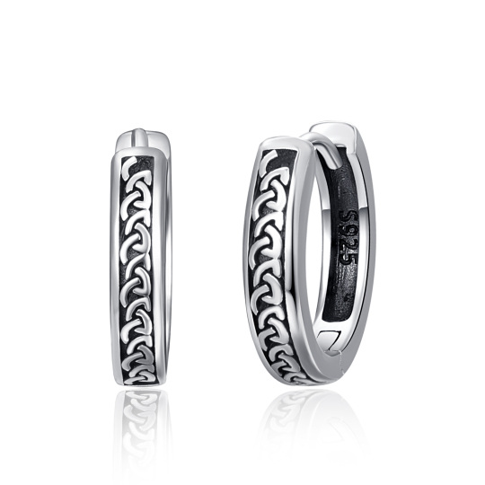 Boucles d'oreilles en argent sterling pour hommes avec runes vikings