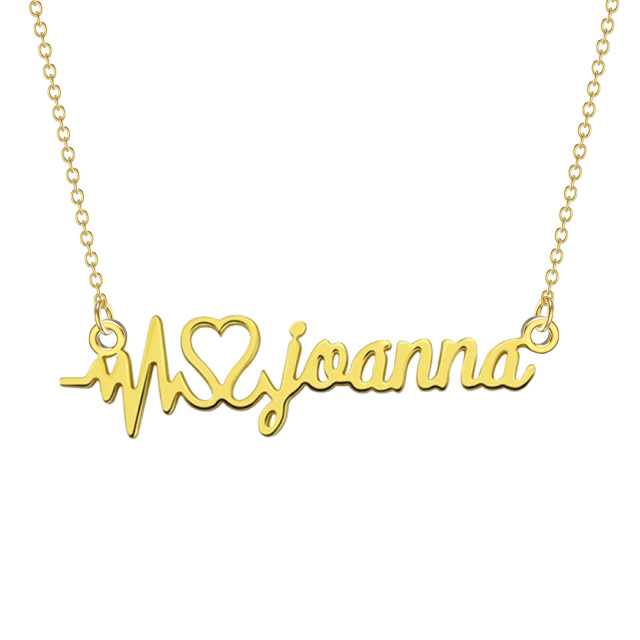 10K Gold Personalized Classic Name Pendant Necklace-0