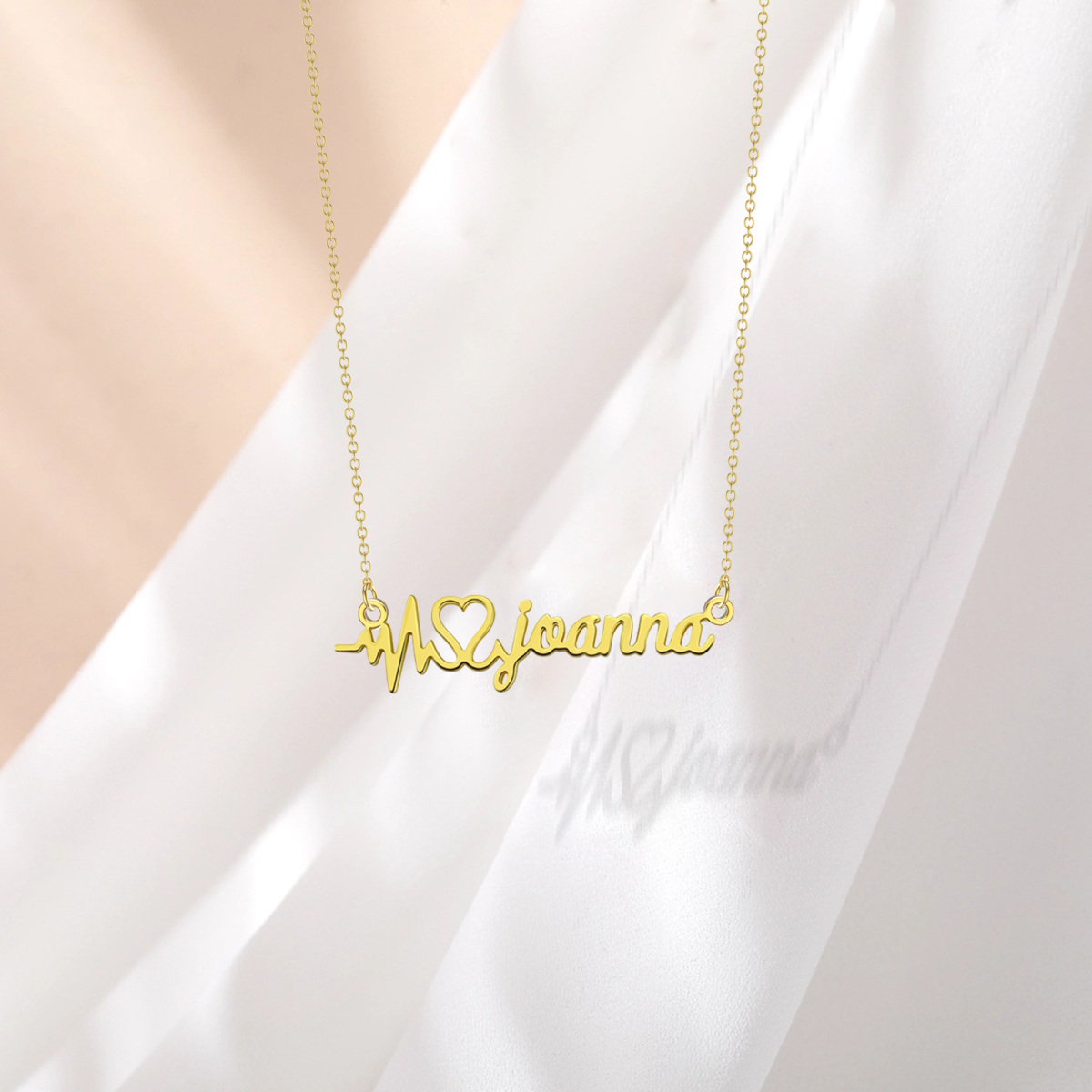 Collar colgante con nombre clásico personalizado en oro de 10 quilates-3