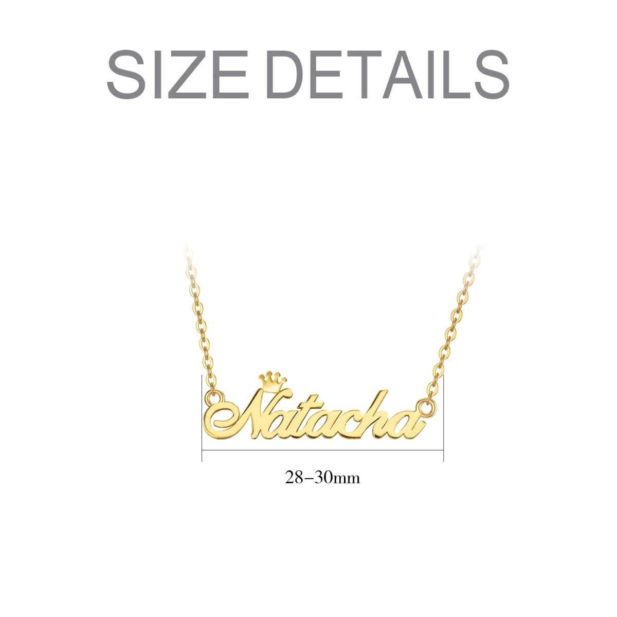 Collar colgante con nombre clásico personalizado en oro de 10 quilates-4