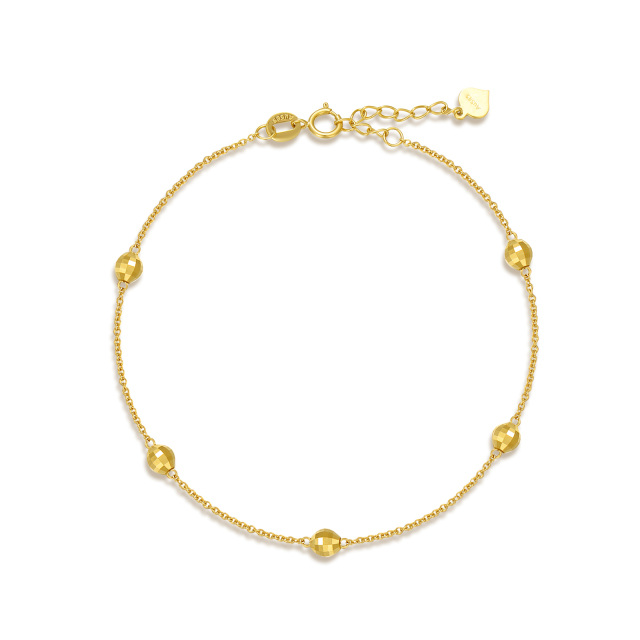 14K Gold Bead Bead Station Chain Bracelet-0